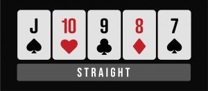 Straight poker hand infographic