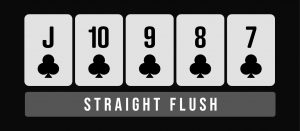 Straight flush poker hand infographic