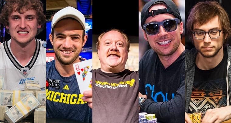 These are the five biggest winning live poker tournament players from the state of Michigan