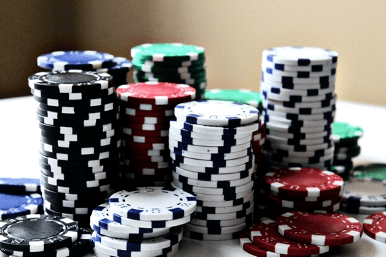 Stacked poker chips