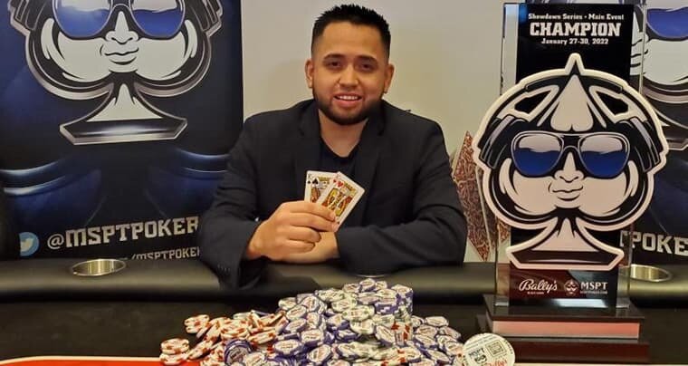 Billyray Gallegos became and MSPT champion when he won the the MSPT Black Hawk Main Event in Colorado for $104,890.